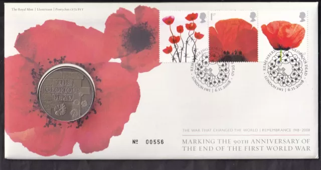 2008 Lest We Forget, Rmail/Rmint - London Sw1 Handstamp Medal Cover