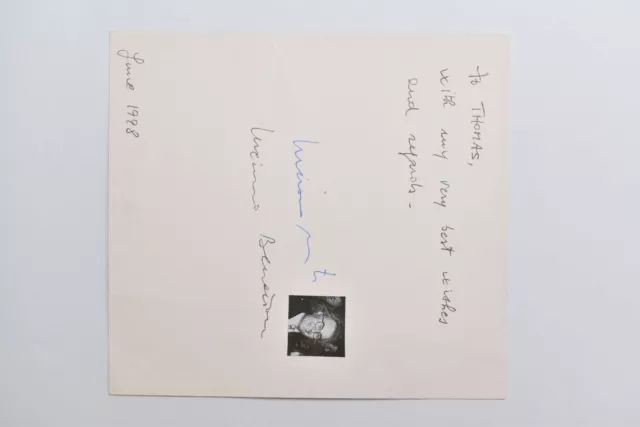 Luciano Benetton - mit Gruß auf Karte - original Autogramm -  - Autogrammkarte
