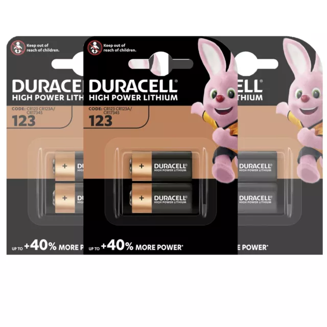 6 x Duracell Batterien CR123, CR17345, CR123A, Lithium, Photo, 3V, 3 x 2er Pack