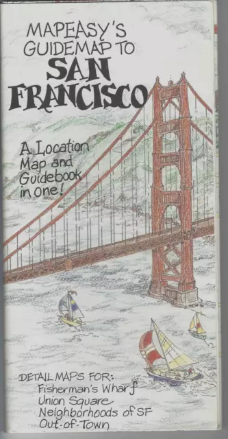 Mapeasys Guidemap To San Francisco California 1994 Glossy Paper 35 1/2 X 24 Inch