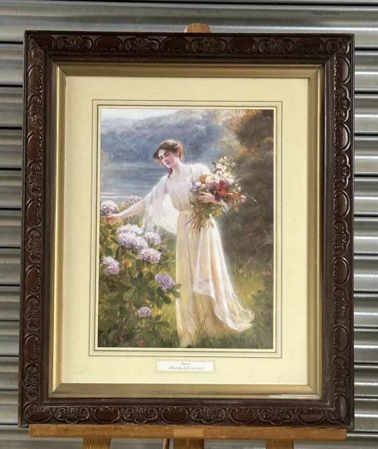 Beautiful Antique Print Titled ‘Summer’ After Albert Lynch In Lovely Frame