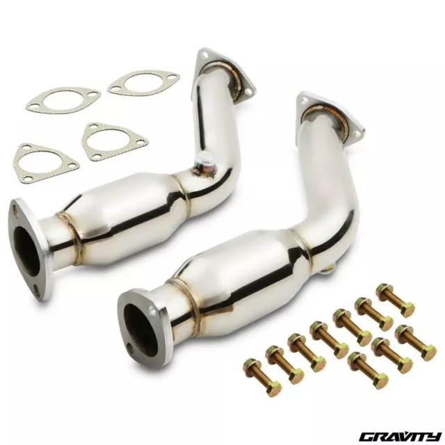 2.25" Stainless Exhaust Silenced De Cat Decat Pipes For Nissan 350Z Z33 3.5 03+