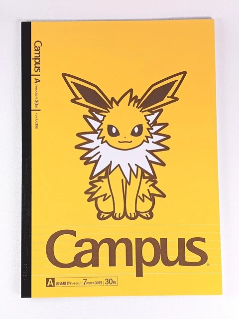 JOLTEON POKEMON CAMPUS Note Book Japanese Showa Note Kokuyo Nintendo ...