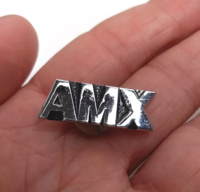 AMX Classic Muscle Car Hat / Lapel Pin Metal Silver Tone 1 Inch Collectable