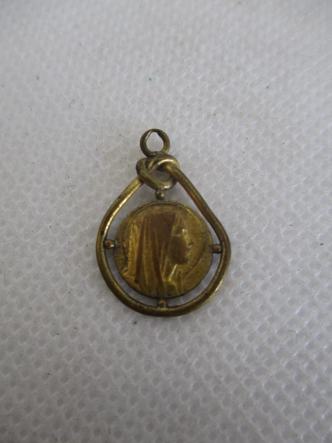 Pendentif Ancien Or Double, Portrait Enfants, Chaîne Longue – Occasion