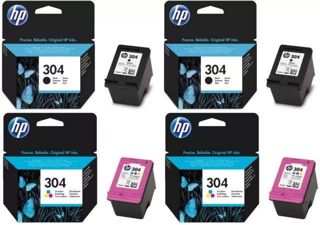 HP No 304 ( 2 x Black & 2 x Colour ) Original OEM Ink Cartridges - Next Day Del