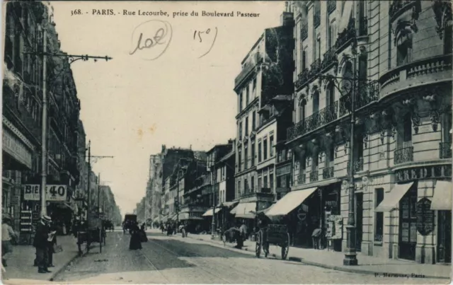 CPA PARIS 15e Rue Lecourbe, prise du Boulevard Pasteur (66055)