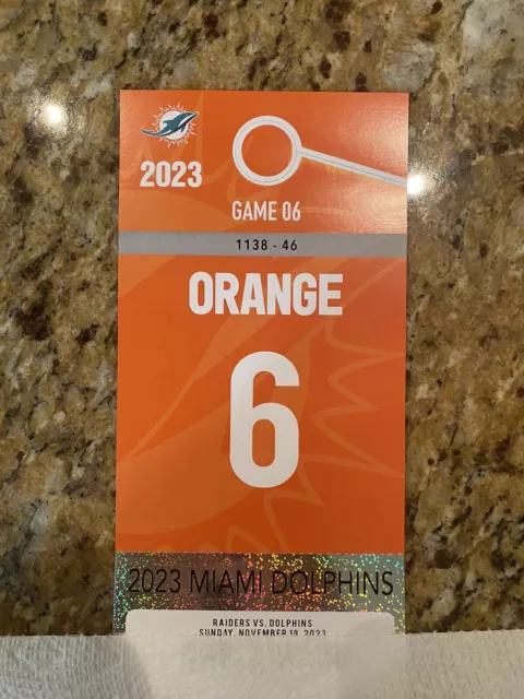 Miami Dolphins Vs Las Vegas Raiders Orange Parking Pass