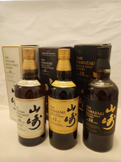 Suntory Yamazaki 10yo 12yo 18yo Single Malt Japanese Whisky Set