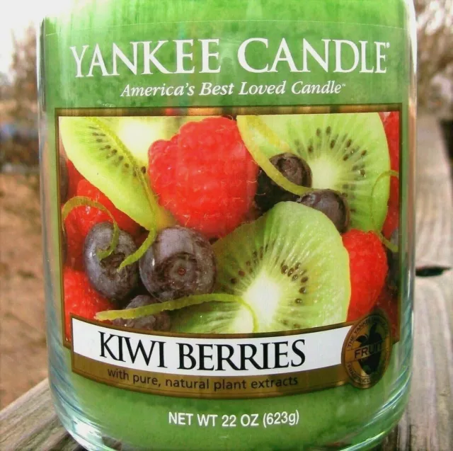 Yankee Candle Retired "KIWI BERRIES" Fruit ~ Large 22 oz. ~ WHITE LABEL~RARE~NEW