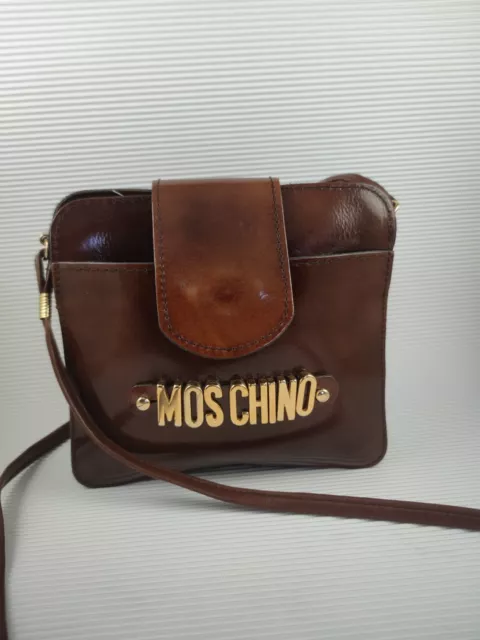 Vintage moschino purse handbag shoulder crossbody women leather