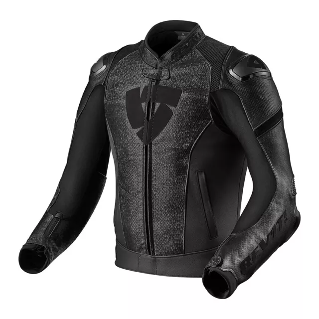 Rev'it Quantum Black Leather Perforated Motorcycle Race Jacket New