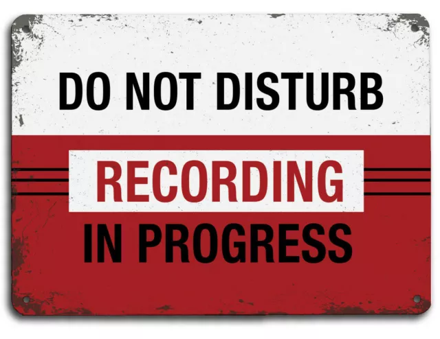 Grabación Studio Letrero Metal A4, Do Not Disturb Grabación IN Progress, Música