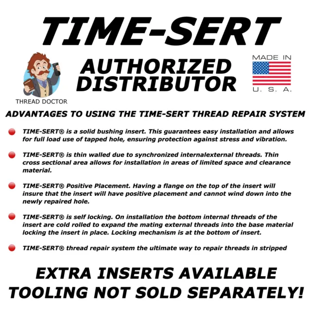 Time-Sert 4160 Honda D16 M10X1.25 Head Bolt Thread Repair Kit FREE SHIPPING 2