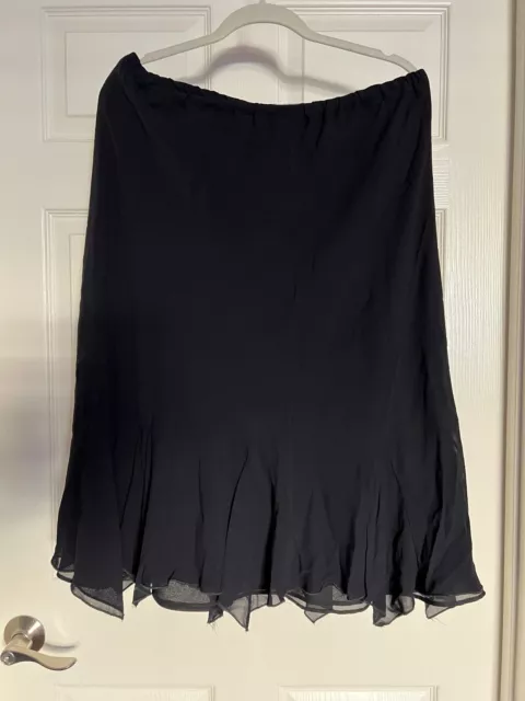 3X Size Black CocktailSkirt by Lily Tango Salsa Dance Flowing Skirt Fully Lined