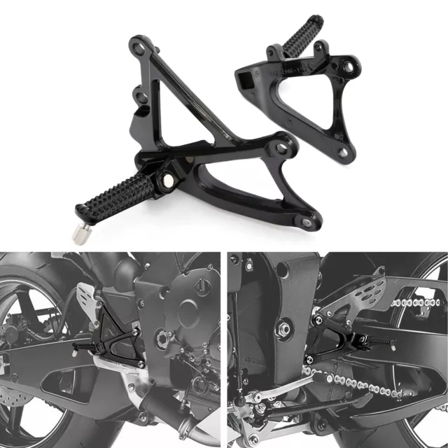 Black Front Footrest Foot Pegs Bracket Fit For Yamaha YZF-R1 YZFR1 2009-2014 13