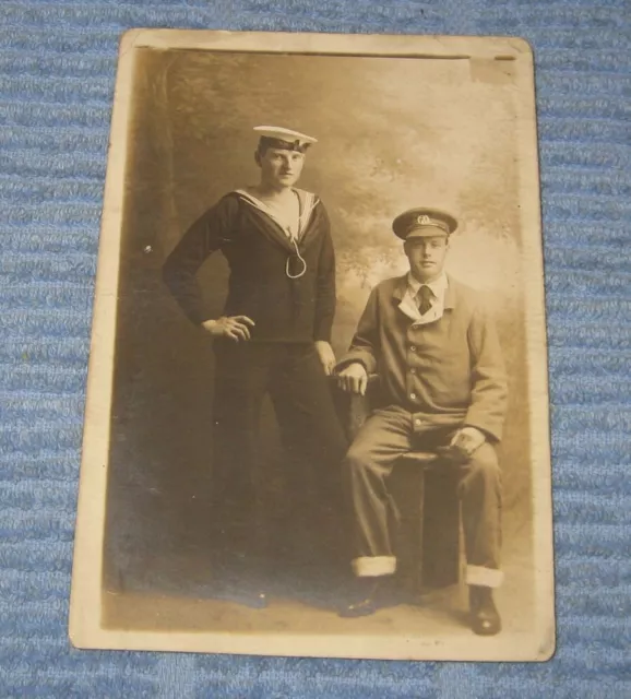 WW1 RPPC Pair Wounded Soldier Norfolk Regt & Royal Navy Sailor Norwich Studio