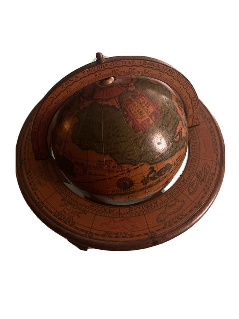 Vintage Olde World Globe, Wooden, Zodiac, Made in Italy