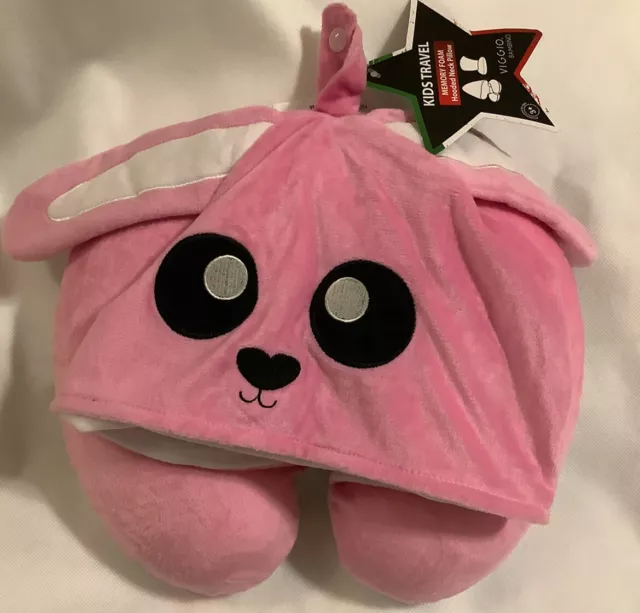 cartoons animal  pink  kids travel memory foam hooded neck pillow