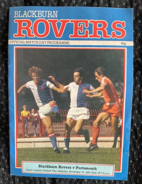 Blackburn Rovers v Portsmouth Official Programme Div II November 19th 1983