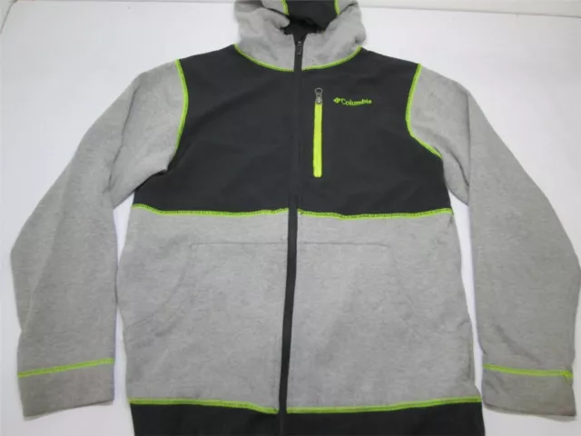 Columbia Youth Unisex Size 14/16 Hoodie Gray Full Zip Omni-Shield Pockets Sport