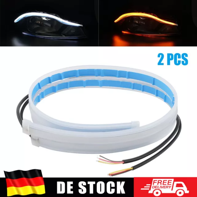 2X 45CM LED Blinker Dynamische Streifen Auto DRL Scheinwerfer Tagfahrlicht  Lampe EUR 14,99 - PicClick DE
