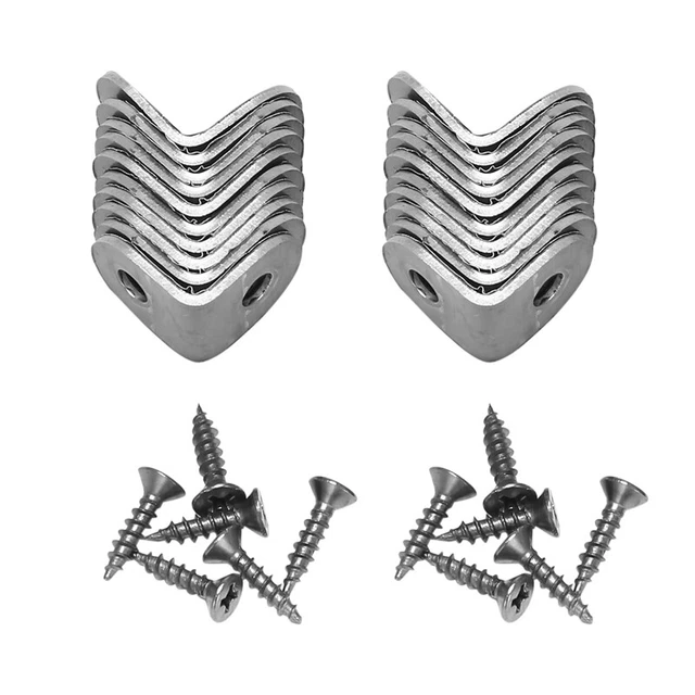 20 Pcs Stainless Steel L Bracket Corner Brace Joint Right Angle Bracket Fastener