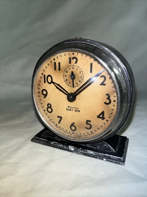 Antique Black Westclox Baby Ben Style 4 (1934-39) Alarm Clock-Working