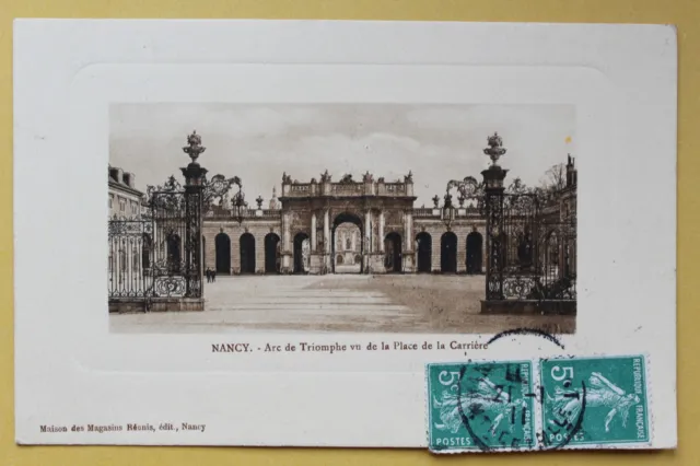 Antique NANCY postcard - Arc de Triomphe seen from Place de la Carrière