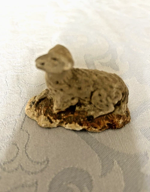Lot De 3 Moutons Floqués Devineau - Décorations De Noël Anciennes Vintage, 5,5 Et 7 Cm
