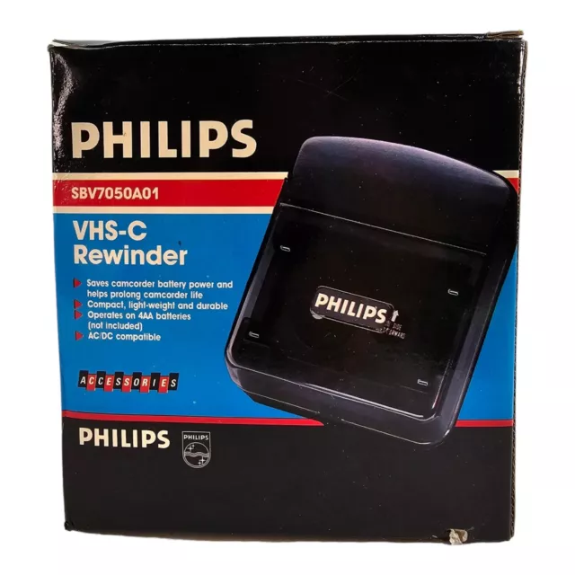Philips VHS-C Small Tape Rewinder Prolong Camcorder Auto Shut Off NOS