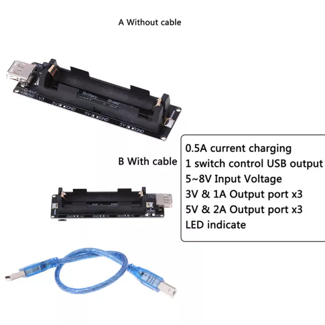 18650 Battery Charge Shield Board V3 USB Port Type-A 0.5A For Arduino Charge*_*