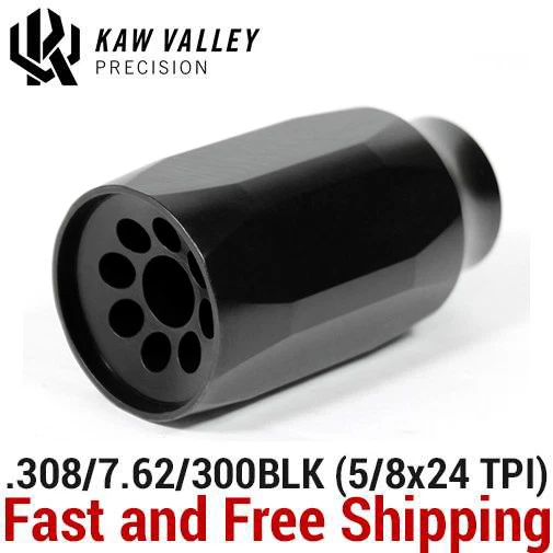 Tacfire Muzzle Brake Linear Compensator For .300 BLK / .308 - 5/8x24 TPI, Stainless Steel, USA Made