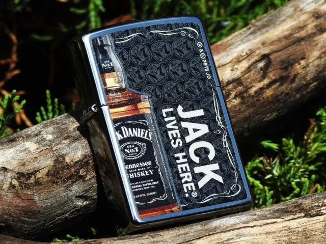 Zippo Lighter - Jack Daniels Lives Here - Old No. 7 - Bottle - Tennessee Whiskey