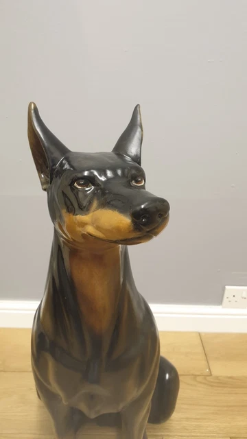 Large Doberman Pinscher Figure Statue 33" High