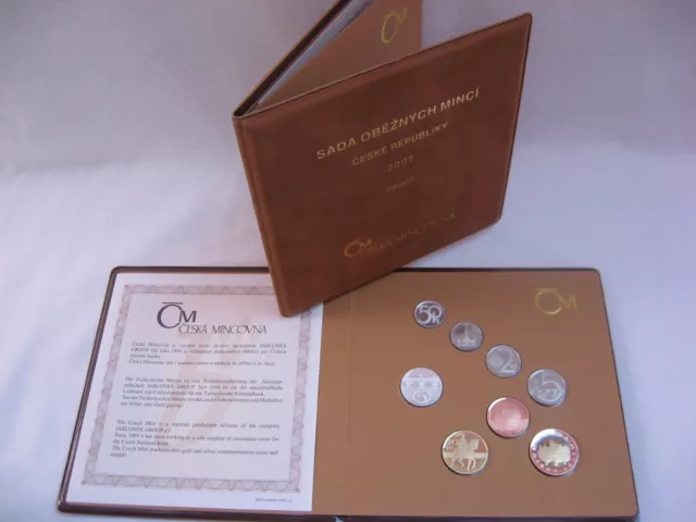 Tschechien 2007 Kms Münzen Satz Coin Set Pp Proof - 5 Heller 1924 -