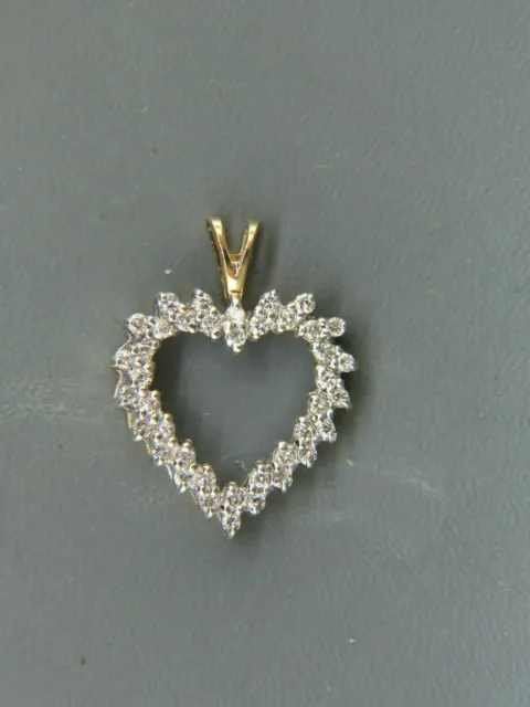 2Ct Round Cut Real Moissanite Heart Shape Pendant Women's 14K Yellow Gold Plated