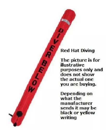 Red Hat Diving smb-1,  hose or oral inflation. 130cm x 14cm. Carrying pouch.