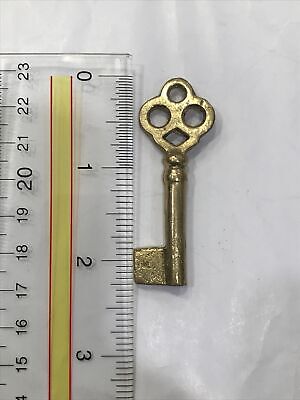 Antique Style Uncut Ornate Brass Open Barrel Skeleton Key