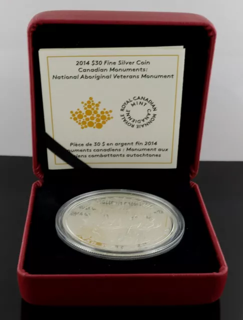 2014 Royal Canadian Mint $30 Fine Silver Coin w/ Box & COA