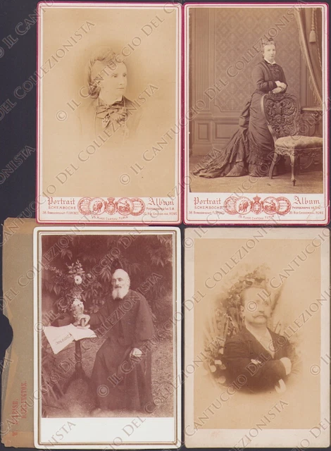 1890c Ritratti persone LOTTO 4 Fotografie albumine Schemboche Darlington