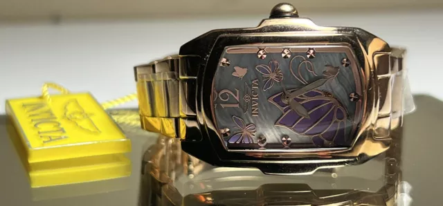 INVICTA LUPAH BUTTERFLY 37143 WOMENS WRIST WATCH GOLD NEW WITH TAG
