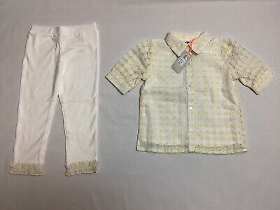 River Island Mini Girls Daisy Shirt And Leggings Outfit Set Age 2-3 Years