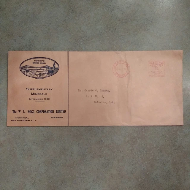 Hogg's Bridge Brand 1939 Commercial Cover & Contents