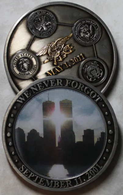 Never Forgot September 11 Twin Towers SEALs 1May11 Military Challenge Coin / 911