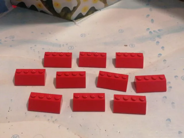 LEGO(x10) Red Slope Bricks ref 3037 / Set 6119/4956/6754/6379/4425/7795....