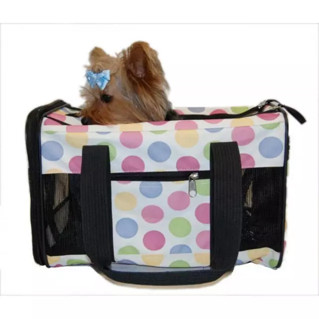 Anima International Dog Cat Pet Carrier Travel Bag Airline Approved Dots Small