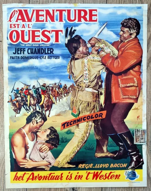belgian poster western THE GREAT SIOUX UPRISING, JEFF CHANDLER, INDIEN, BOS