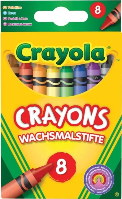 8 x Crayola Assorted Crayons Arts And Crafts School Home Stationery Fun UK