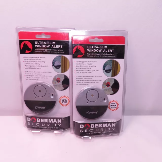 Doberman Security SE-0106 Ultra-Slim Window Alert Detect Vibration Sensor  X2